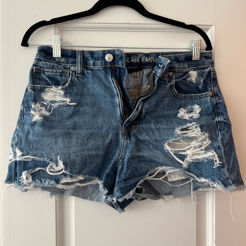 American Eagle Outfitters Blue Distressed Women's Shorts